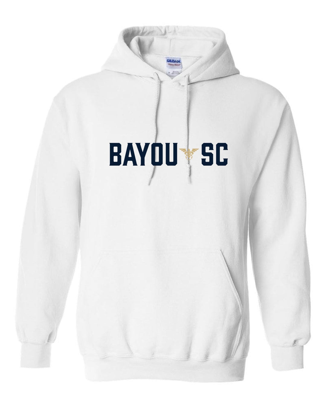 Bayou SC Hooded Sweatshirt Bayou Soccer Club Spiritwear White Mens Small - Third Coast Soccer