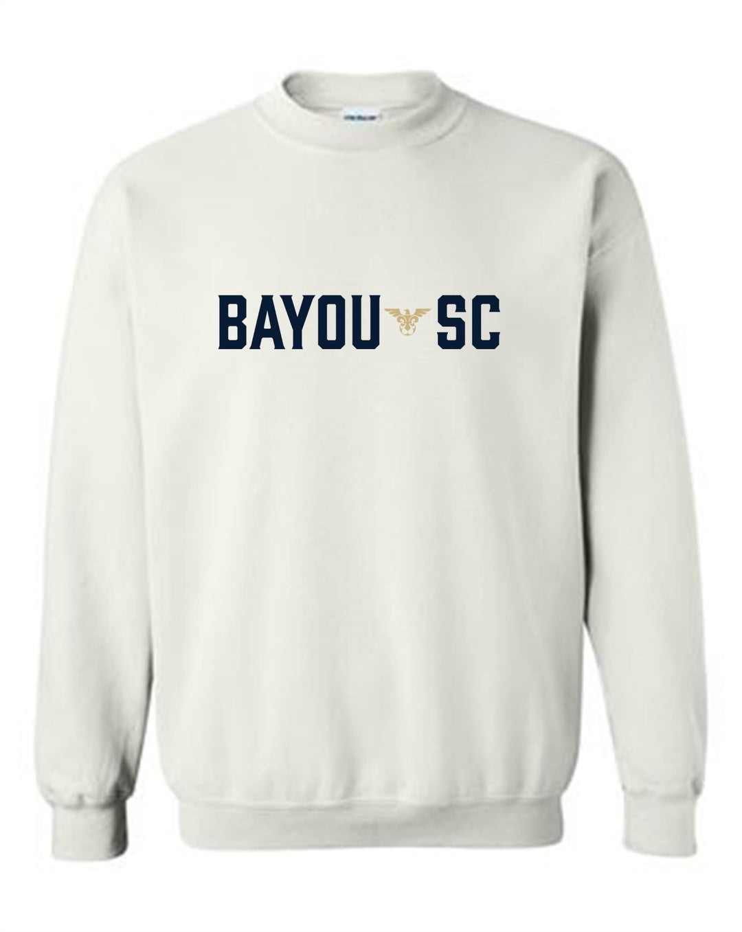Bayou SC Crew Neck Sweatshirt Bayou Soccer Club Spiritwear White Youth Small - Third Coast Soccer