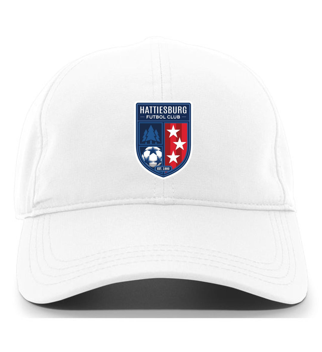 TCS Hattiesburg FC Adjustable Cap HFC Spirtwear White Full Color Patch - Third Coast Soccer