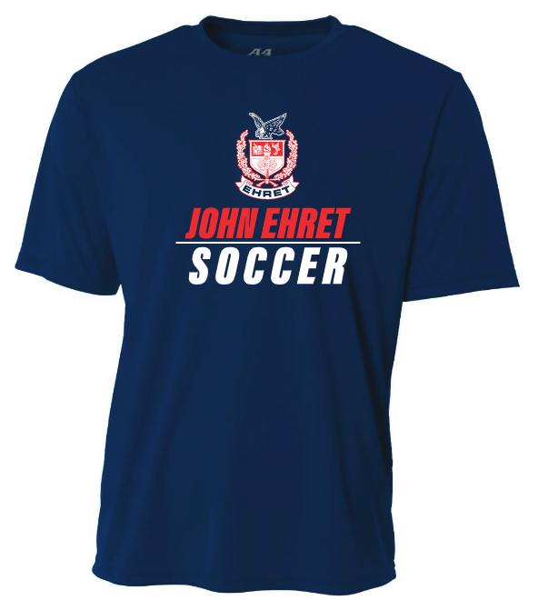 A4 John Ehret Short-Sleeve Shirt John Ehert HS Navy Mens Small - Third Coast Soccer