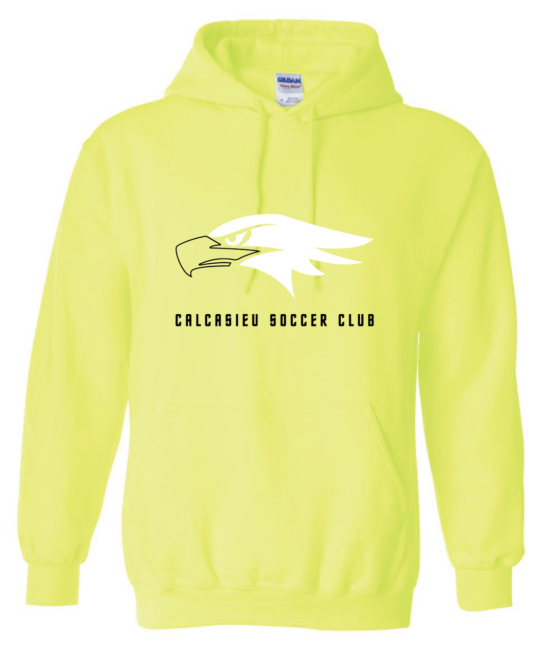 Calcasieu Soccer Club Eagle Logo Hooded Sweatshirt CSC Spiritwear Volt Mens Small - Third Coast Soccer