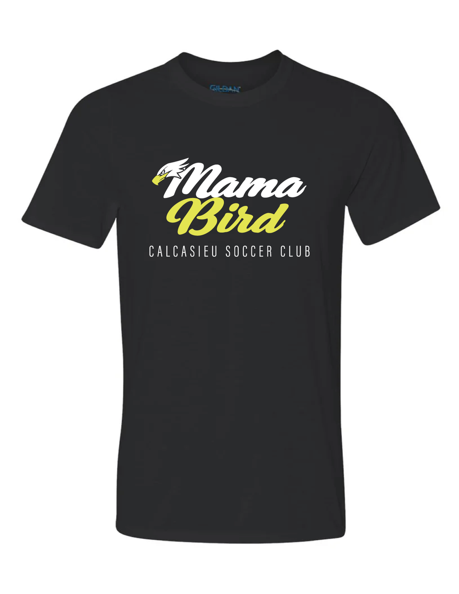 Calcasieu Soccer Club Mama Bird Short-Sleeve T-Shirt CSC Spiritwear Black Mens Small - Third Coast Soccer