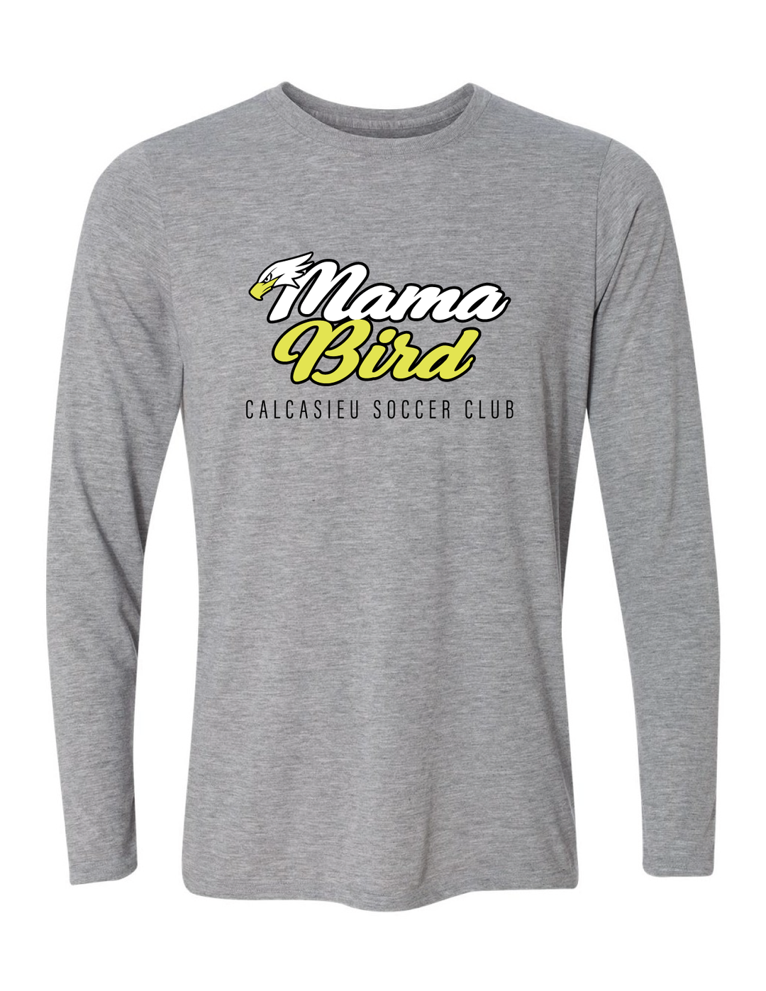 Calcasieu Soccer Club Mama Bird Long-Sleeve T-Shirt CSC Spiritwear Sport Grey Mens Small - Third Coast Soccer