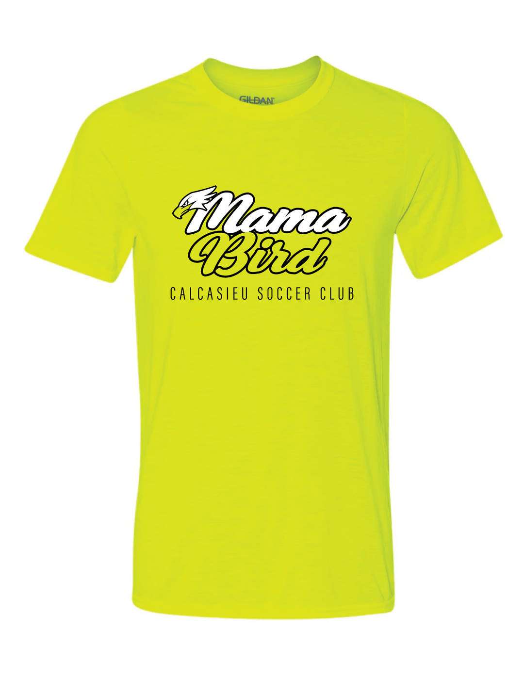 Calcasieu Soccer Club Mama Bird Short-Sleeve T-Shirt CSC Spiritwear Volt Mens Small - Third Coast Soccer