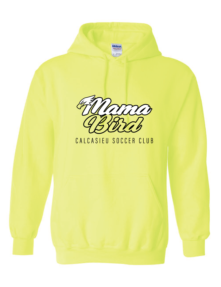 Calcasieu Soccer Club Mama Bird Hooded Sweatshirt CSC Spiritwear Volt Mens Small - Third Coast Soccer