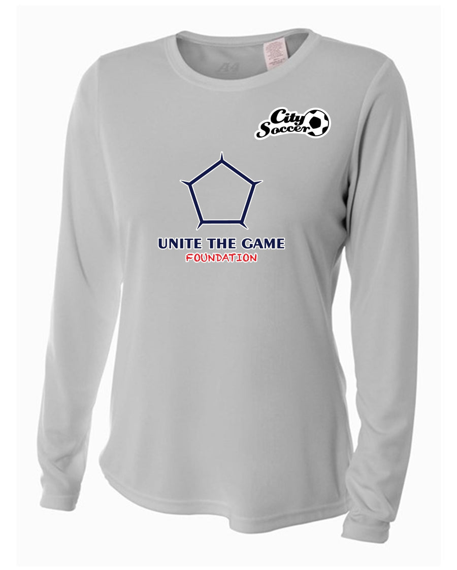 A4 City Soccer Women's Long-Sleeve Performance Shirt - Silver City Soccer   - Third Coast Soccer