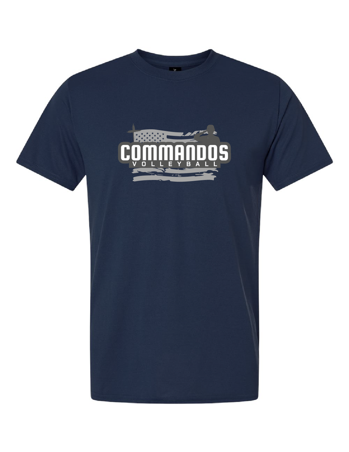 AHSA Commandos Volleyball Short-Sleeve Performance T-Shirt AHSA Girls Volleyball Navy Mens Small - Third Coast Soccer