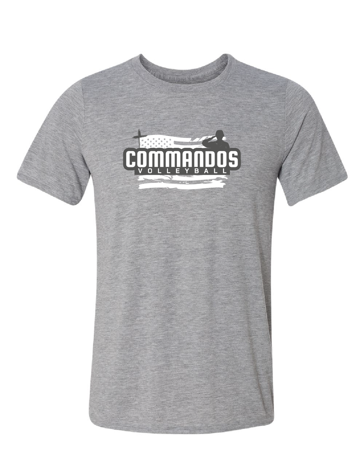 AHSA Commandos Volleyball Short-Sleeve Performance T-Shirt AHSA Girls Volleyball Sport Grey Mens Small - Third Coast Soccer