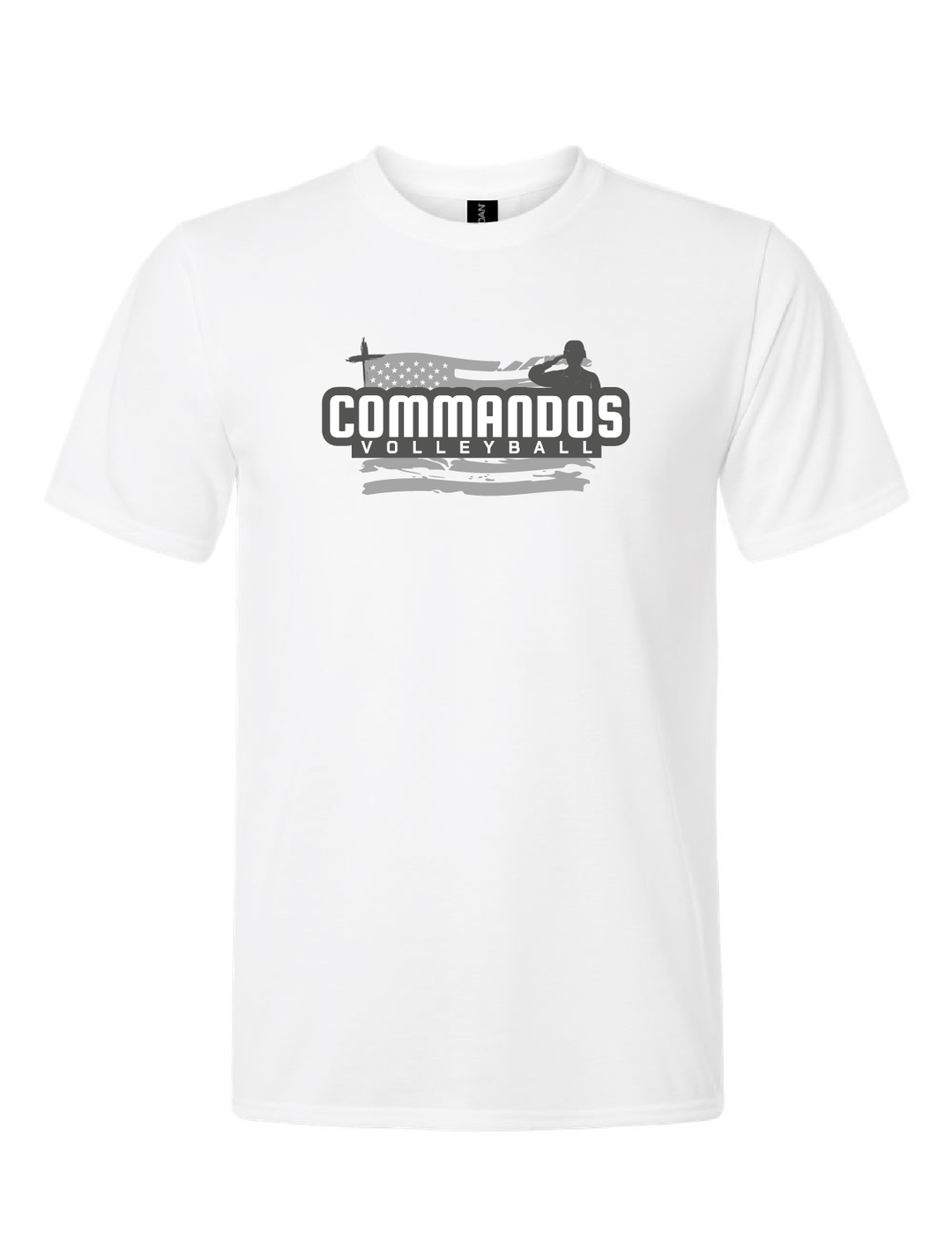AHSA Commandos Volleyball Short-Sleeve Performance T-Shirt AHSA Girls Volleyball White Mens Small - Third Coast Soccer