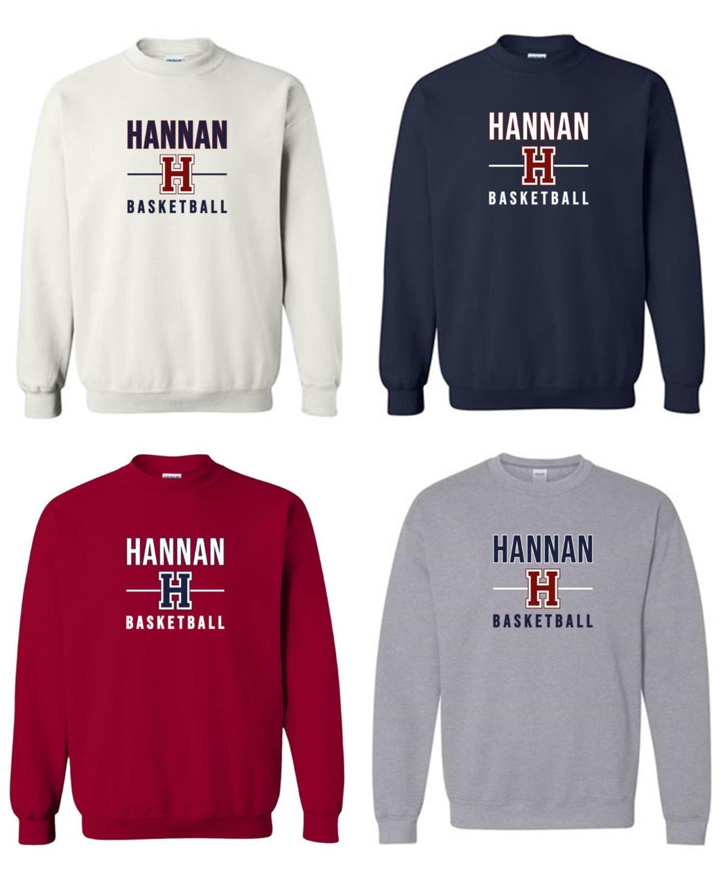 Hannan Basketball Crew Neck Sweatshirt Hannan Basketball 24   - Third Coast Soccer