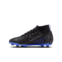 Nike Junior Mercurial Superfly 9 Club FG - Black/Chrome/Hyper Royal Youth Footwear   - Third Coast Soccer