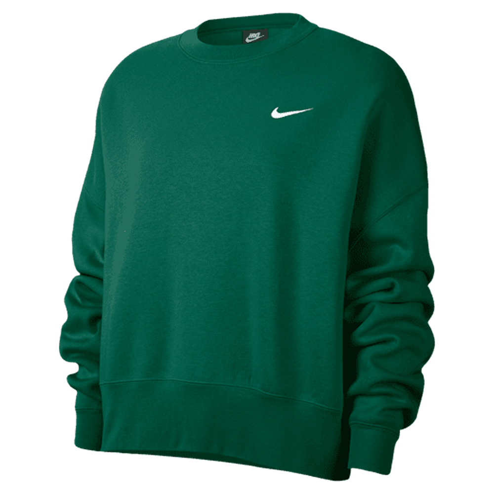 Nike Women's NSW Crew Fleece Training Wear Gorge Green/White Womens XSmall - Third Coast Soccer