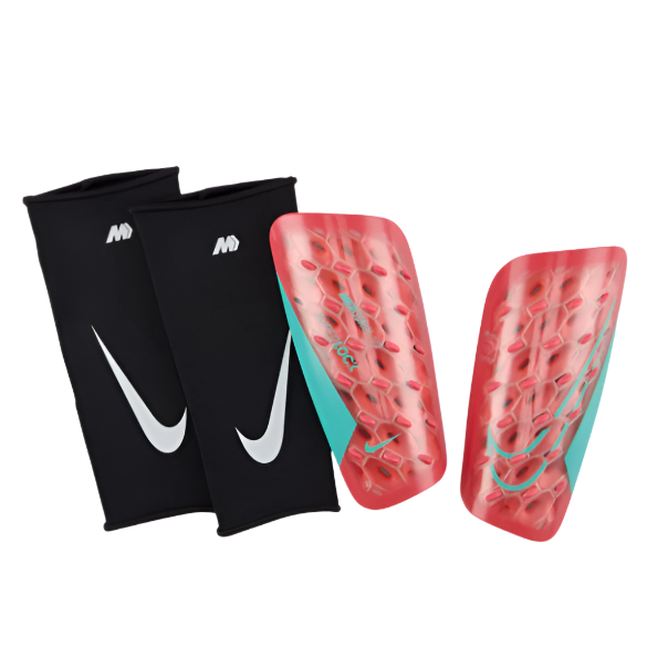 Nike Mercurial Lite Shinguard - Ember Glow/Aurora Green Adult Shinguards - Third Coast Soccer