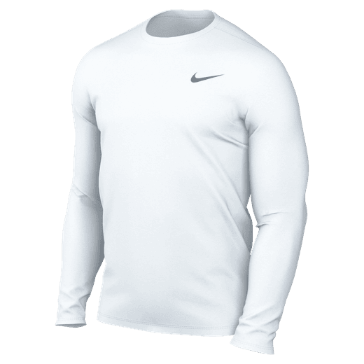 Nike Team Legend LS Tee Training Wear White/Cool Grey Mens Small - Third Coast Soccer