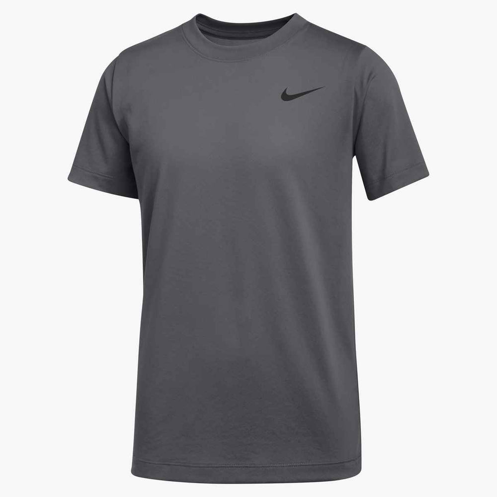 Nike Youth Team Legend SS Tee Training Wear Carbon Heather/Black Youth Small - Third Coast Soccer
