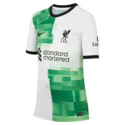 Nike Youth Liverpool Away Jersey 23/24 Club Replica White/Green Spark/Black Youth Small - Third Coast Soccer
