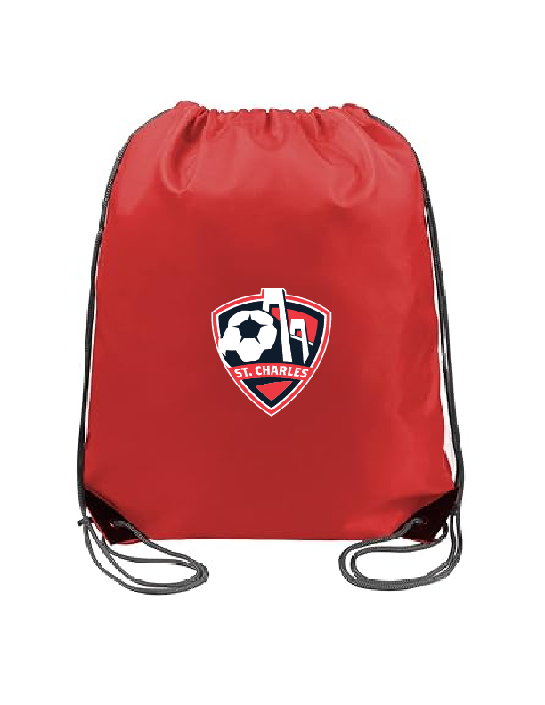 St. Charles Soccer Drawstring Bag St. Charles Soccer Spiritwear Red - Third Coast Soccer