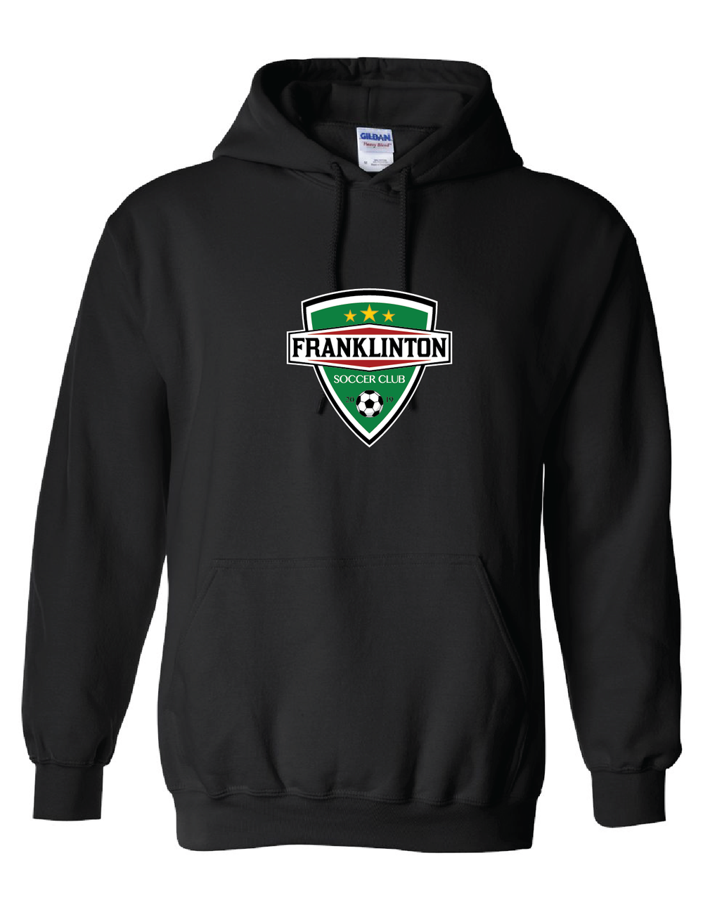 Franklinton SC Logo Hooded Sweatshirt Franklinton SC Spiritwear Black Mens Small - Third Coast Soccer