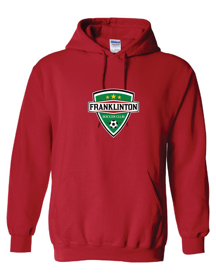 Franklinton SC Logo Hooded Sweatshirt Franklinton SC Spiritwear Red Mens Small - Third Coast Soccer