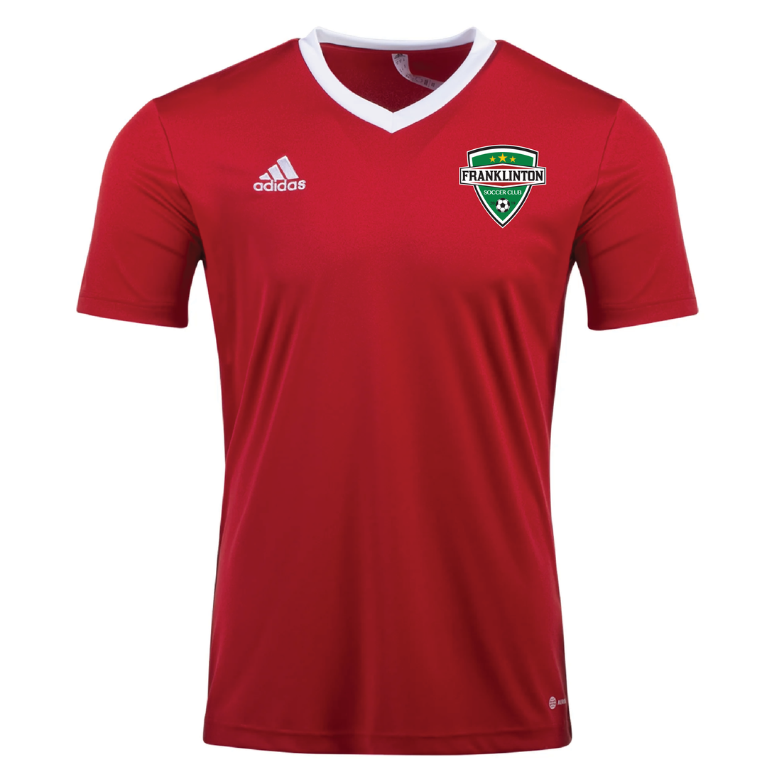 adidas Franklinton Soccer Club Men's Entrada 22 Jersey - Team Power Red Franklinton SC 24   - Third Coast Soccer