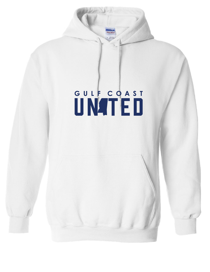 Gulf Coast United Hooded Sweatshirt Gulf Coast United Spiritwear White Mens Small - Third Coast Soccer