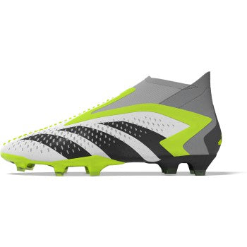 adidas Predator Accuracy+ FG - White/Black/Lucid Lemon Men's Footwear Closeout   - Third Coast Soccer