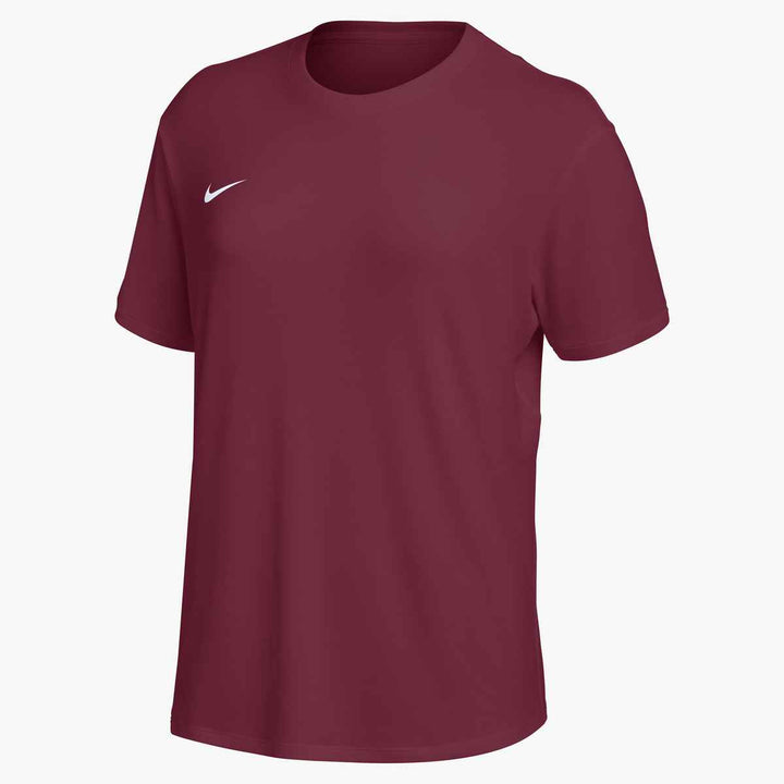 Nike Women's One Relaxed SS Top Training Wear Team Maroon/White Womens XSmall - Third Coast Soccer
