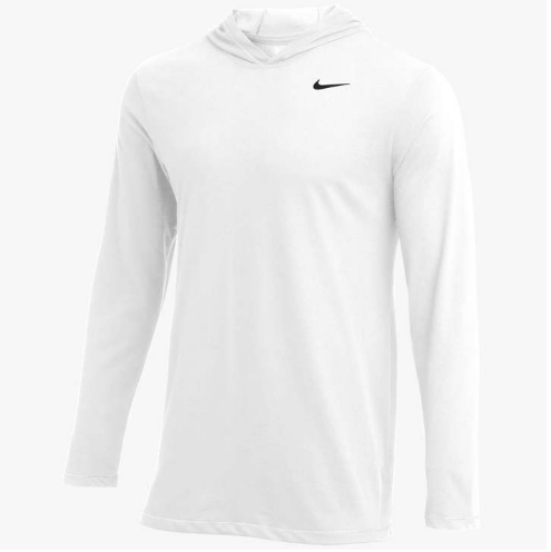 Nike Dry-Fit LS Hoodie Tee Training Wear White Mens Small - Third Coast Soccer