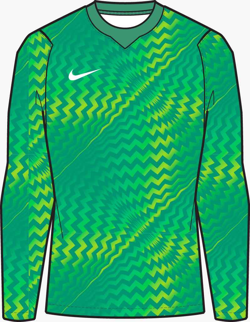 Nike Women's Dri-Fit Gardien VI LS Goalkeeper Jersey Goalkeeper Stadium Green/Black Womens Small - Third Coast Soccer