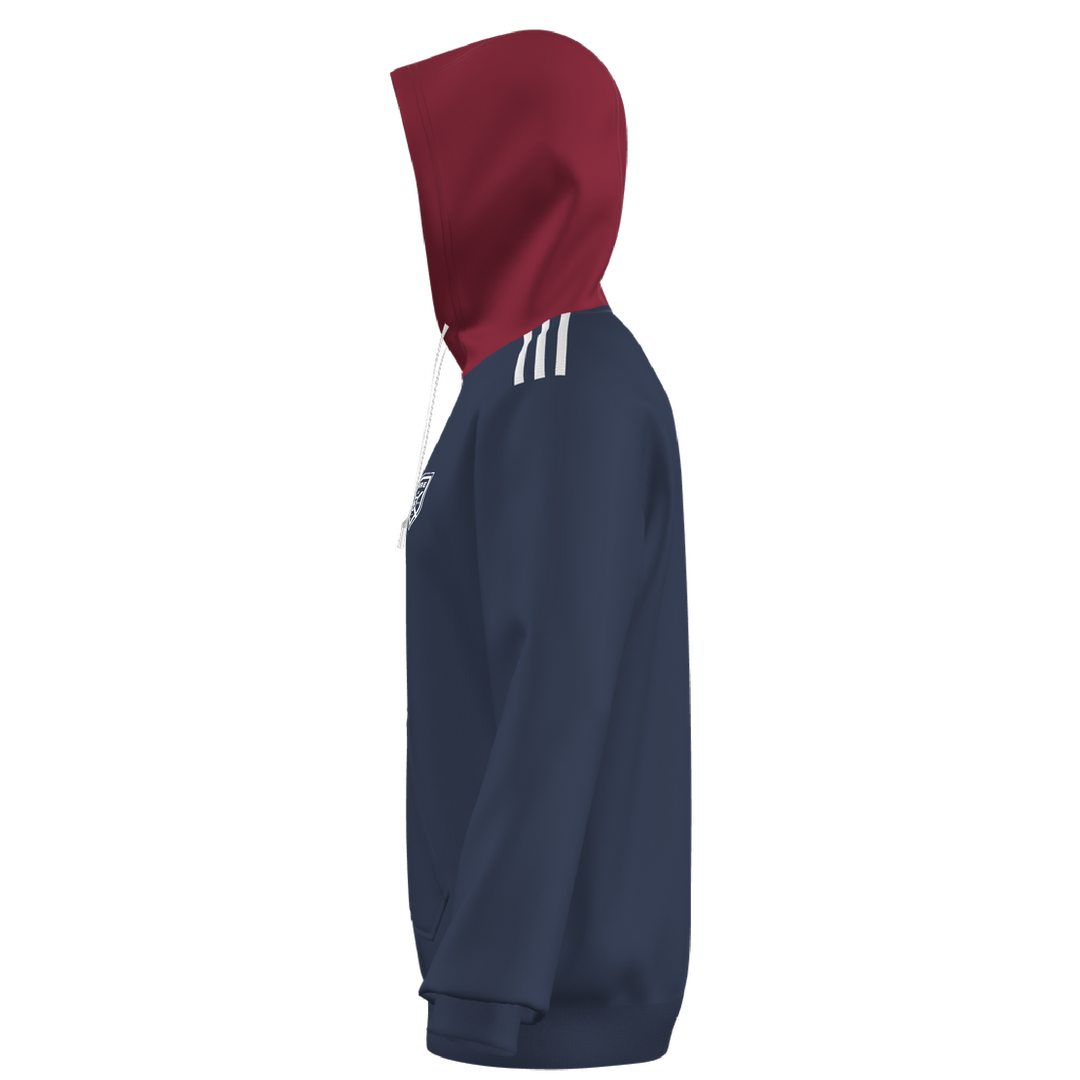 adidas Custom ECNL Youth Entrada 22 Hoodie - Navy/Red ECNL 25 - Third Coast Soccer