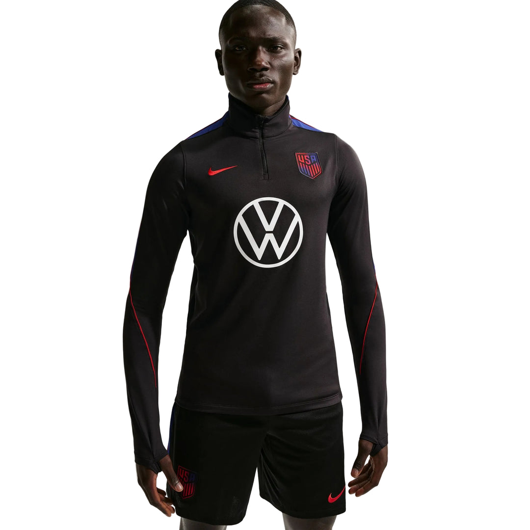 Nike USMNT Strike LS Drill Top International Replica Black/Deep Royal/Challenge Red Mens Small - Third Coast Soccer