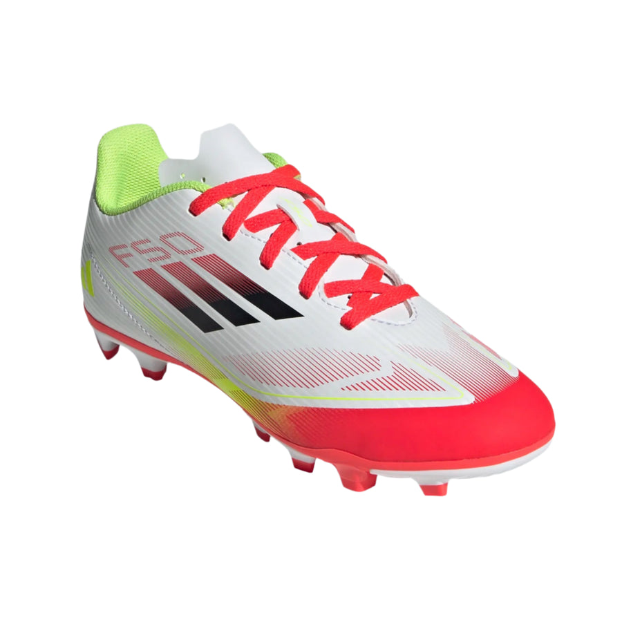 adidas Youth F50 Club FG/MG - White/Black/Solar Yellow Youth Footwear - Third Coast Soccer