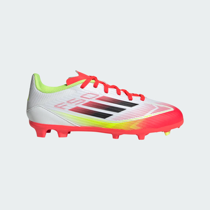 adidas Youth F50 League FG/MG - White/Black/Solar Yellow Youth Footwear - Third Coast Soccer