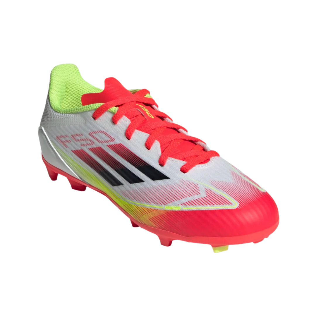 adidas Youth F50 League FG/MG - White/Black/Solar Yellow Youth Footwear - Third Coast Soccer