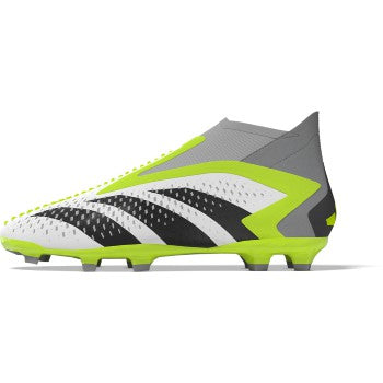 adidas Junior Predator Accuracy+ FG - White/Black/Lucid Lemon Youth Firm Ground   - Third Coast Soccer