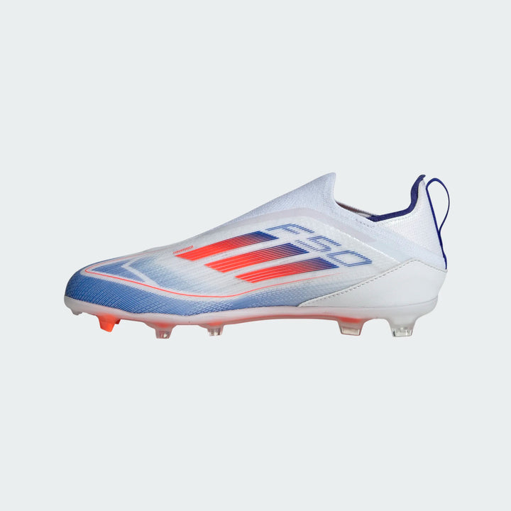 adidas Junior F50 Pro Laceless FG - White/Red/Blue Youth Footwear   - Third Coast Soccer