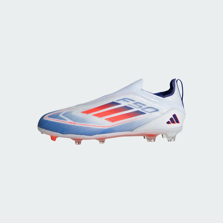 adidas Junior F50 Pro Laceless FG - White/Red/Blue Youth Footwear   - Third Coast Soccer