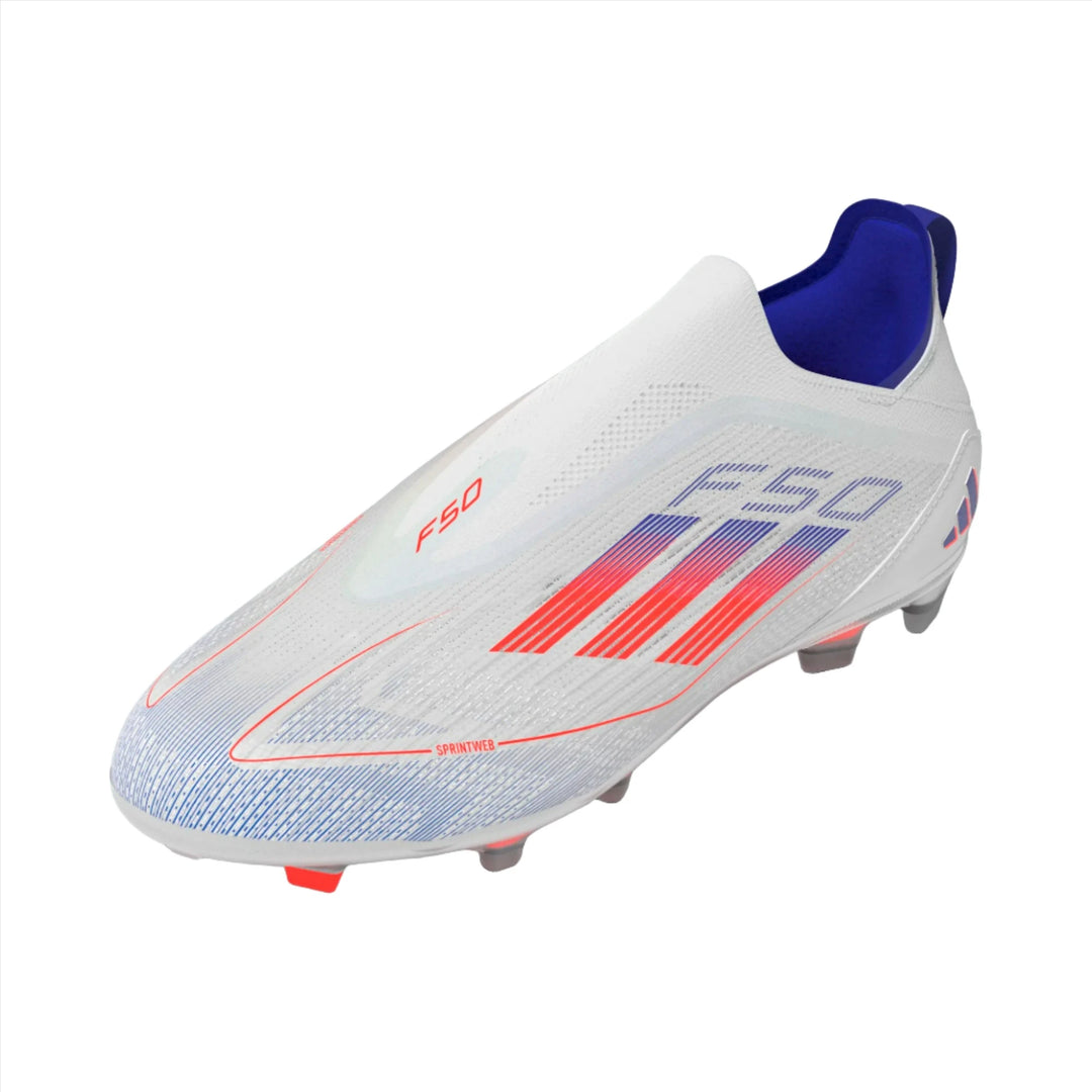 adidas Junior F50 Pro Laceless FG - White/Red/Blue Youth Footwear   - Third Coast Soccer