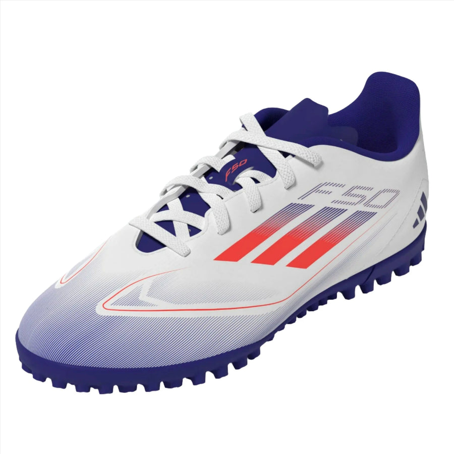 adidas Junior F50 Club Turf - White/Red/Blue Youth Footwear   - Third Coast Soccer