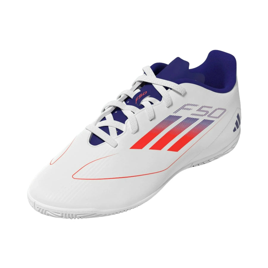 adidas Junior F50 Club Indoor - White/Red/Blue Youth Footwear   - Third Coast Soccer