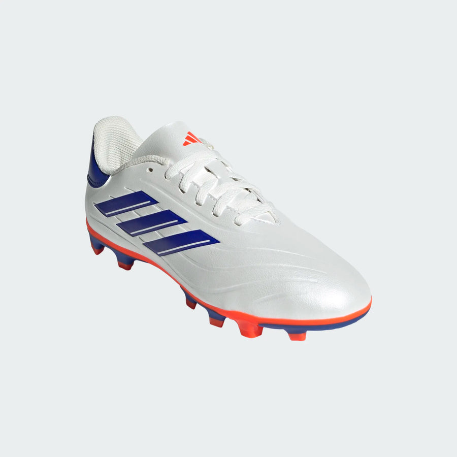 adidas Junior Copa Pure 2 Club FXG - White/Lucid Blue/Solar Red Youth Footwear   - Third Coast Soccer