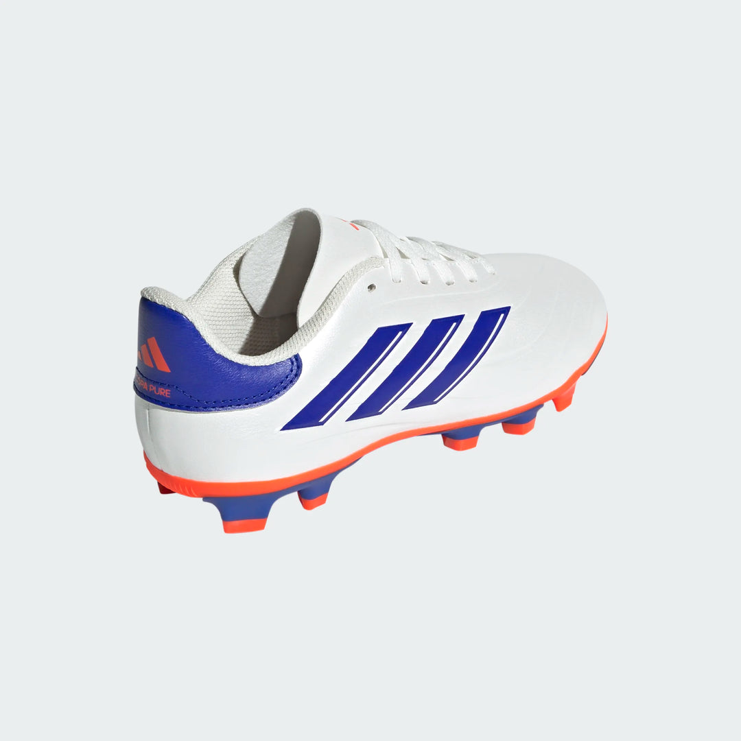 adidas Junior Copa Pure 2 Club FXG - White/Lucid Blue/Solar Red Youth Footwear   - Third Coast Soccer