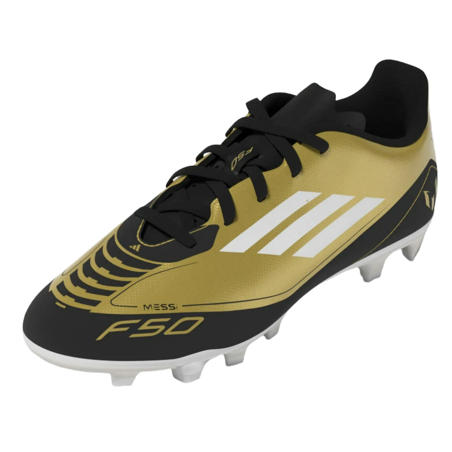 adidas Junior F50 Messi Club FG - Gold/White/Black Youth Footwear   - Third Coast Soccer