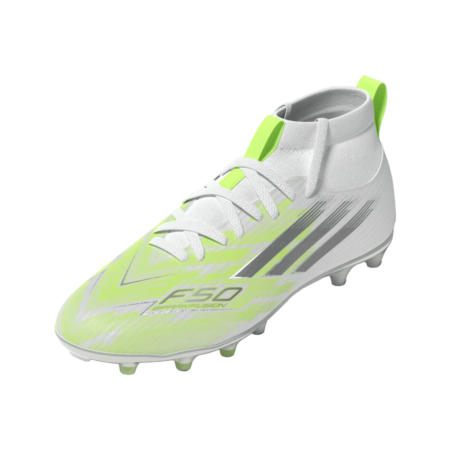 adidas Youth F50 Sparkfusion League FG - White/Iron Metallic Youth Footwear - Third Coast Soccer