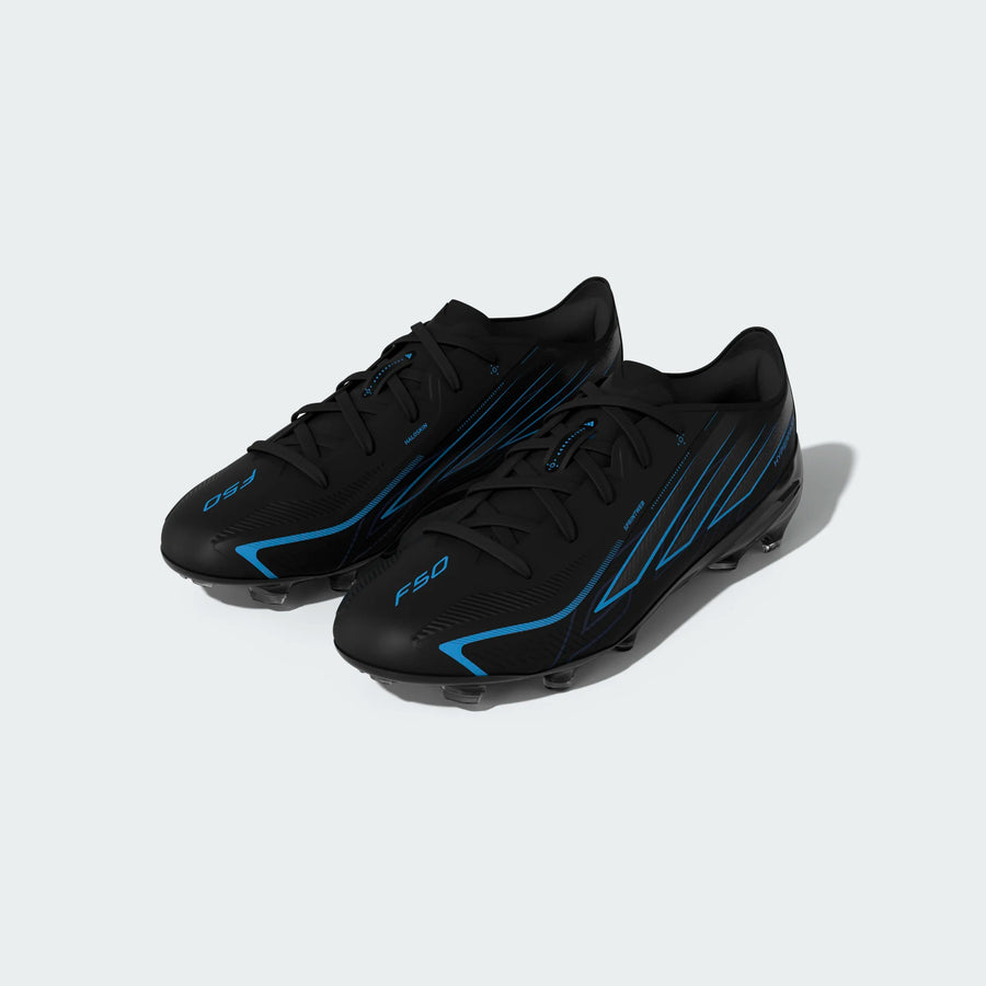 adidas Youth F50 Hyperfast Elite FG - Black Youth Footwear Core Black/Lucid Blue Youth 3 - Third Coast Soccer