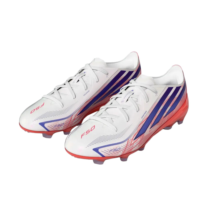 adidas Youth F50 Hyperfast Elite FG -White/Solar Turbo Youth Footwear - Third Coast Soccer