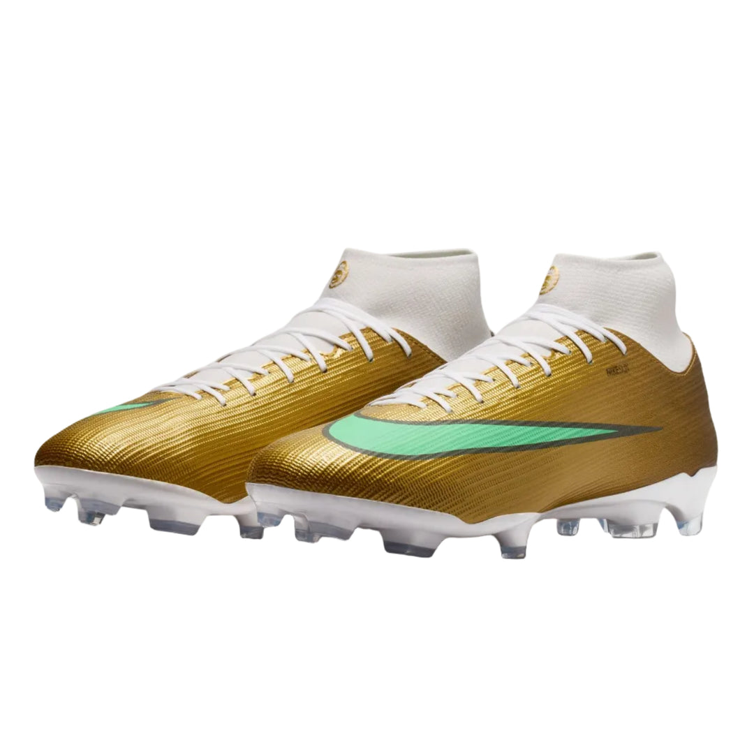 Nike Mercurial Superfly 11 Academy Mbappe FG - Gold/Green Men's Footwear Metallic Gold/Green Glow Mens 6.5 - Third Coast Soccer