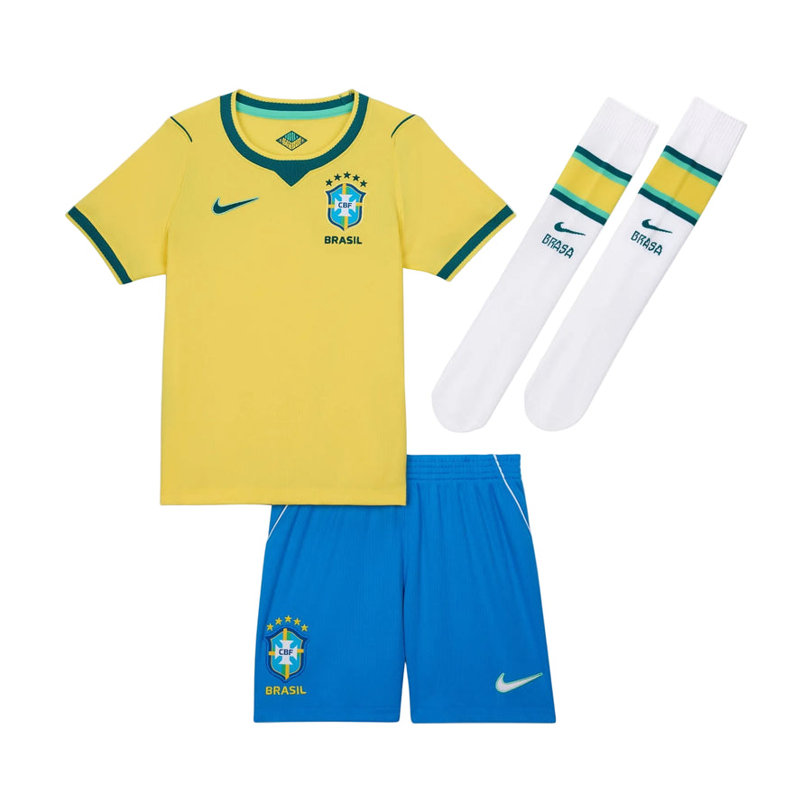 Nike Youth CBF Brazil Home 3-Piece Littel Kids Kit 2026 International Replica - Third Coast Soccer