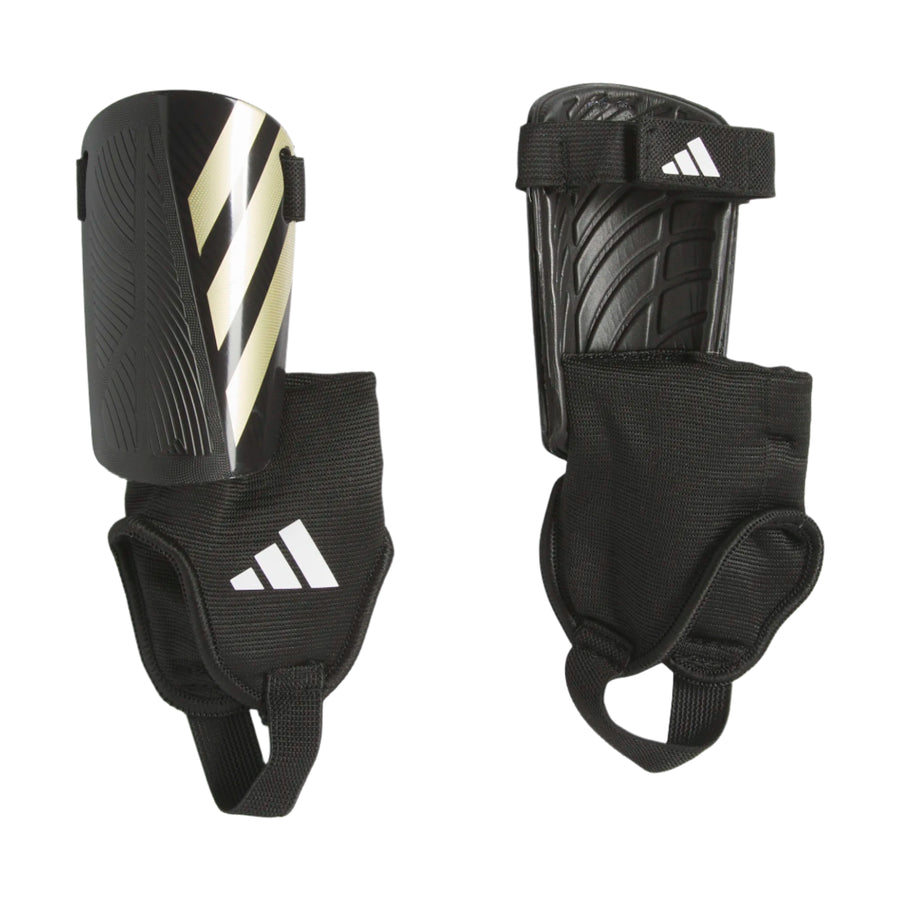 adidas Junior Tiro Match Shinguard - Black/Metallic Gold Youth Shinguards - Third Coast Soccer