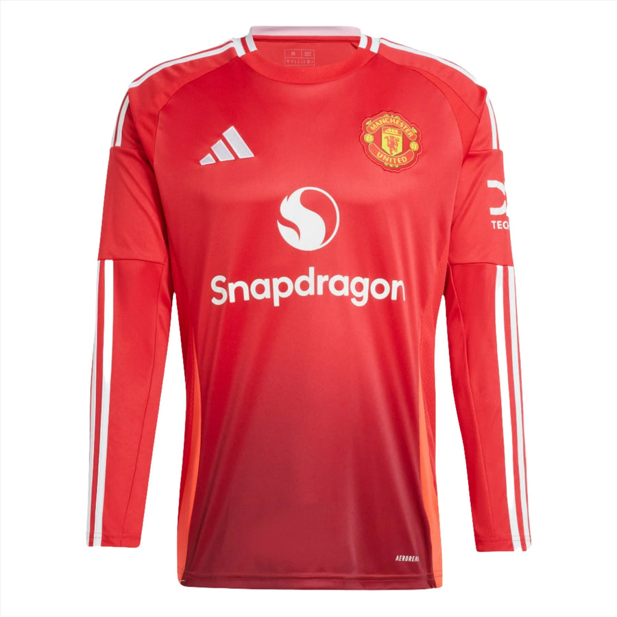 adidas Manchester United LS Home Jersey 24/25 Club Replica   - Third Coast Soccer